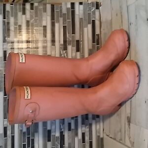 Hunter pink rubber boots sz 5